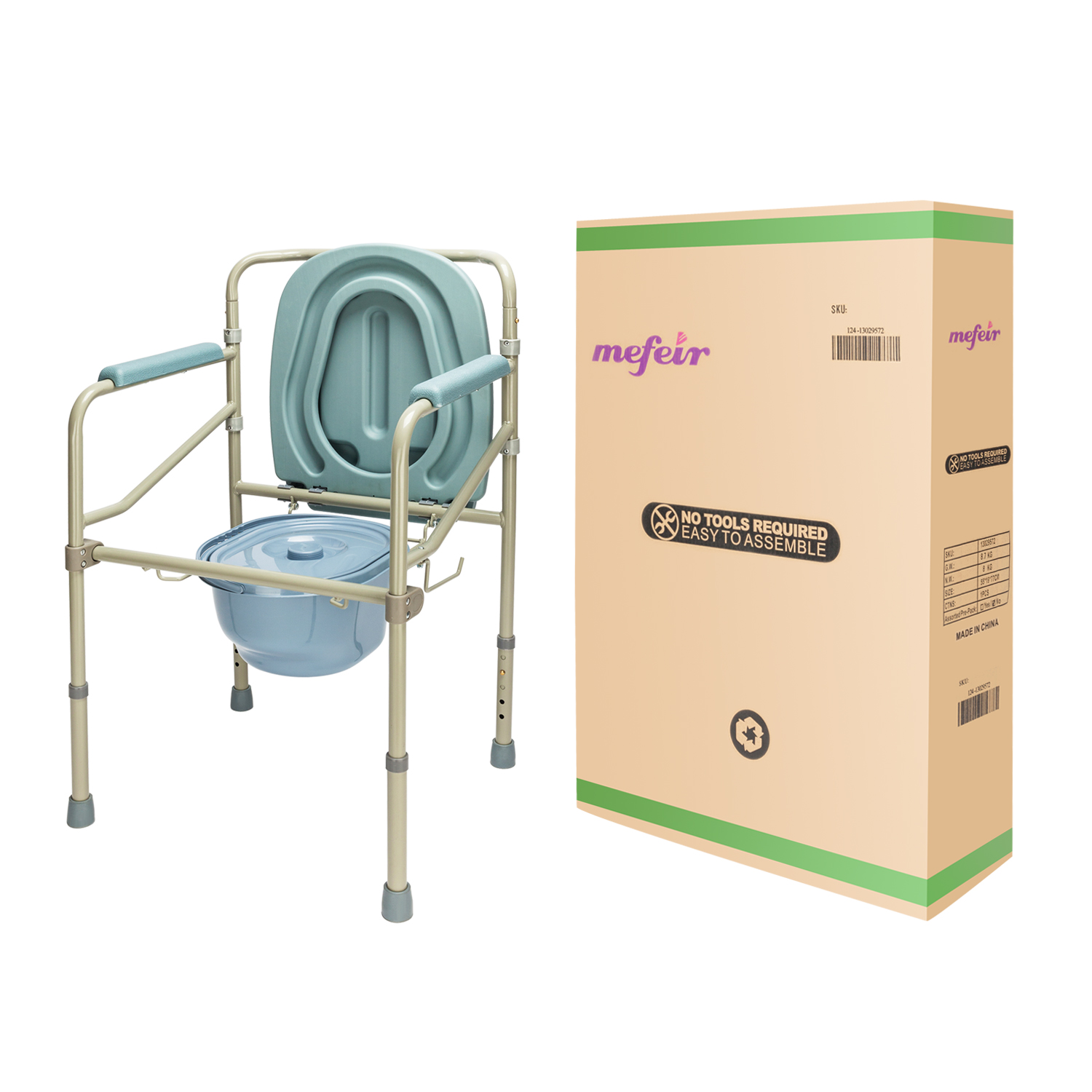 Adult Potty Chair Toilet Seat Commode Bedside Steel Bariatric by Drive