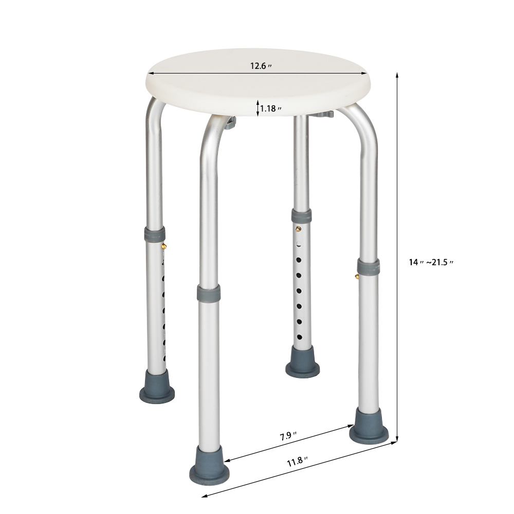 Details About New Medical Shower Chair Adjustable 8 Height Bath Tub Bench Stool Seat White