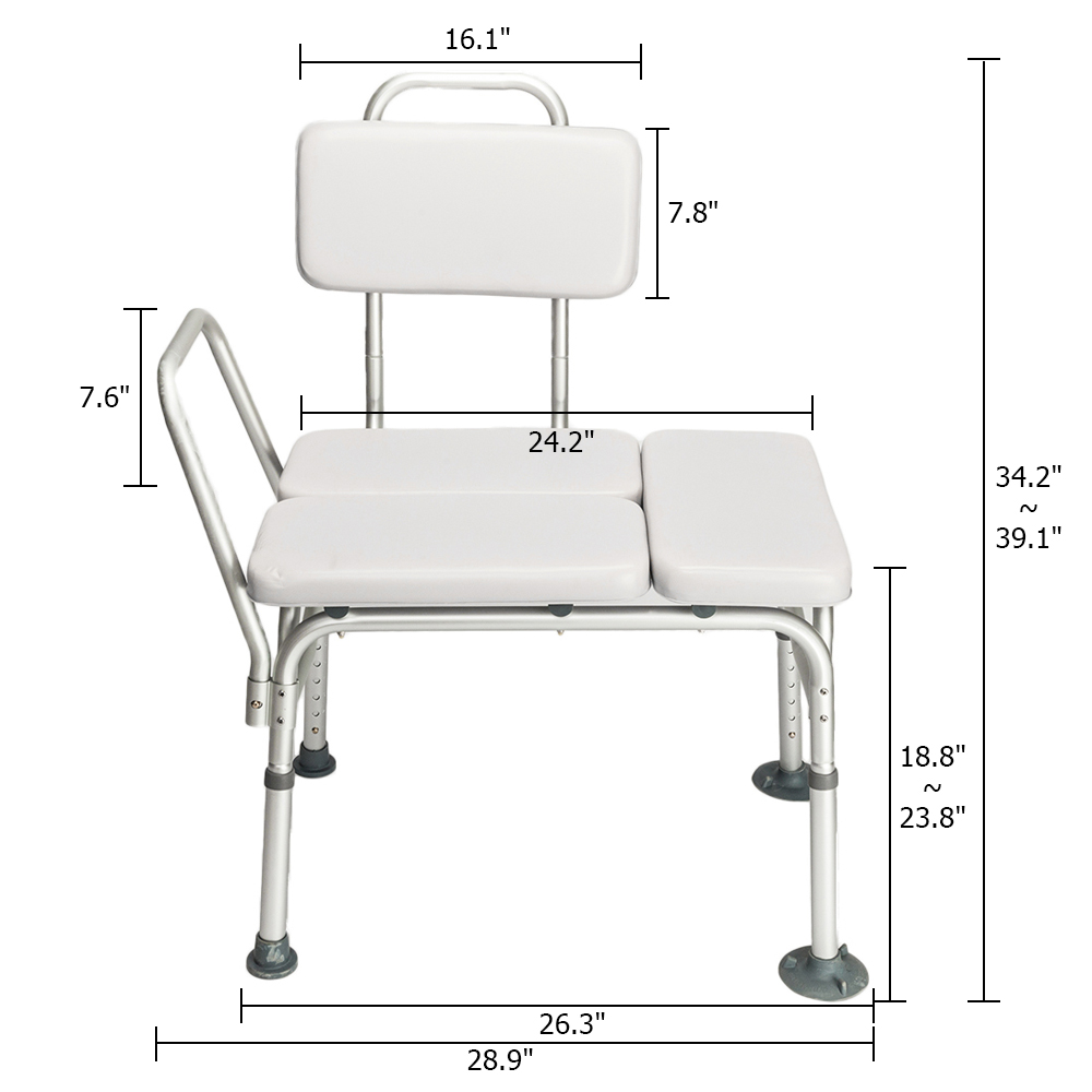 Drive Medical Handicap Shower Chair W/Padded Seat & Backrest Bath Tub