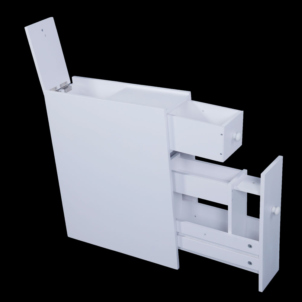 Narrow Wood Floor Bathroom Storage Holder Organizer Bath Toilet