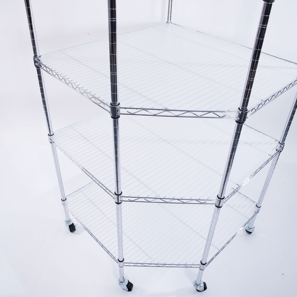 6 Tier Corner Shelf Liners Adjustable Steel Metal Wire Shelving Rack Commercial Ebay Wire Shelving Installation Template