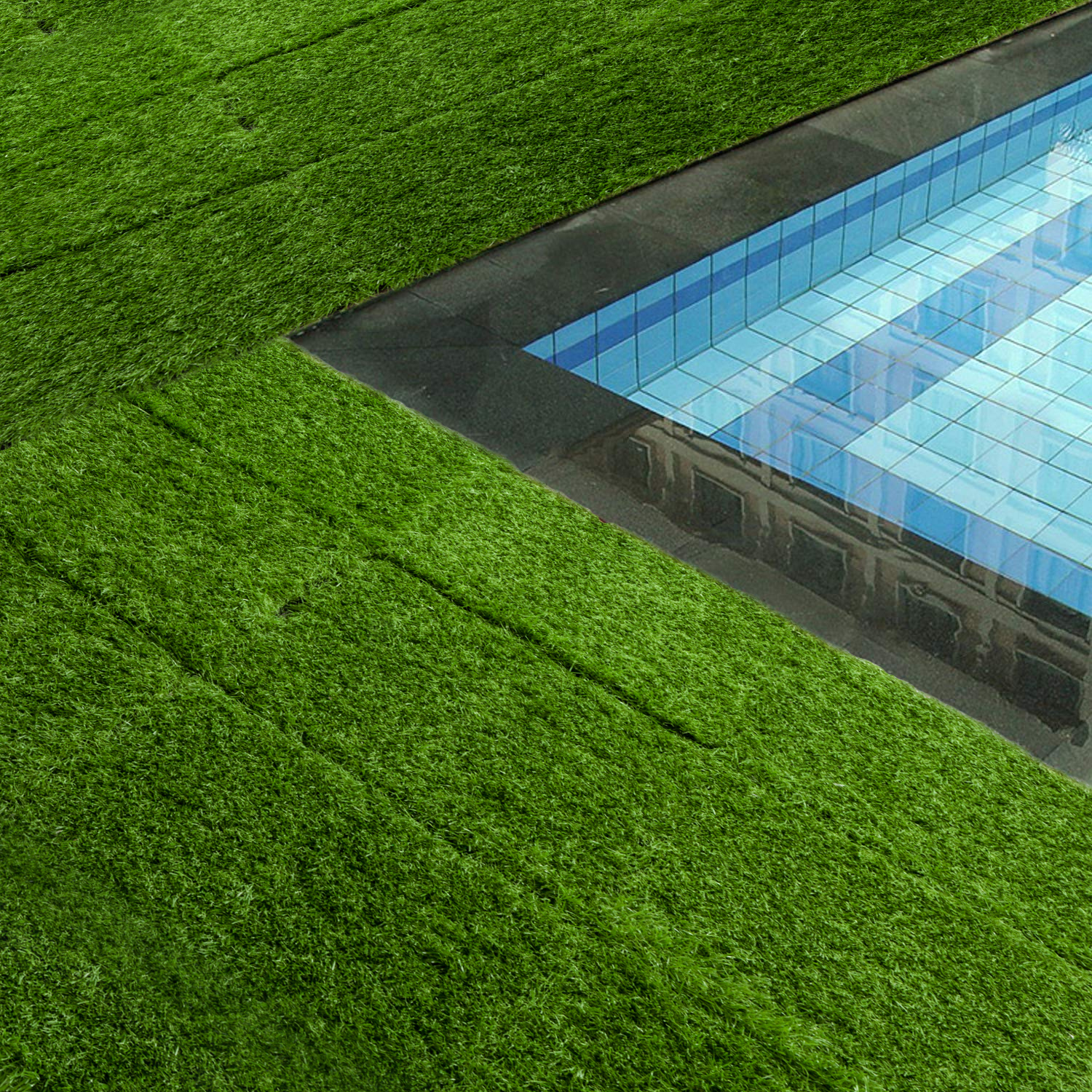 Patio Interlocking Artificial Grass Tiles Outdoor Garden Deck Flooring